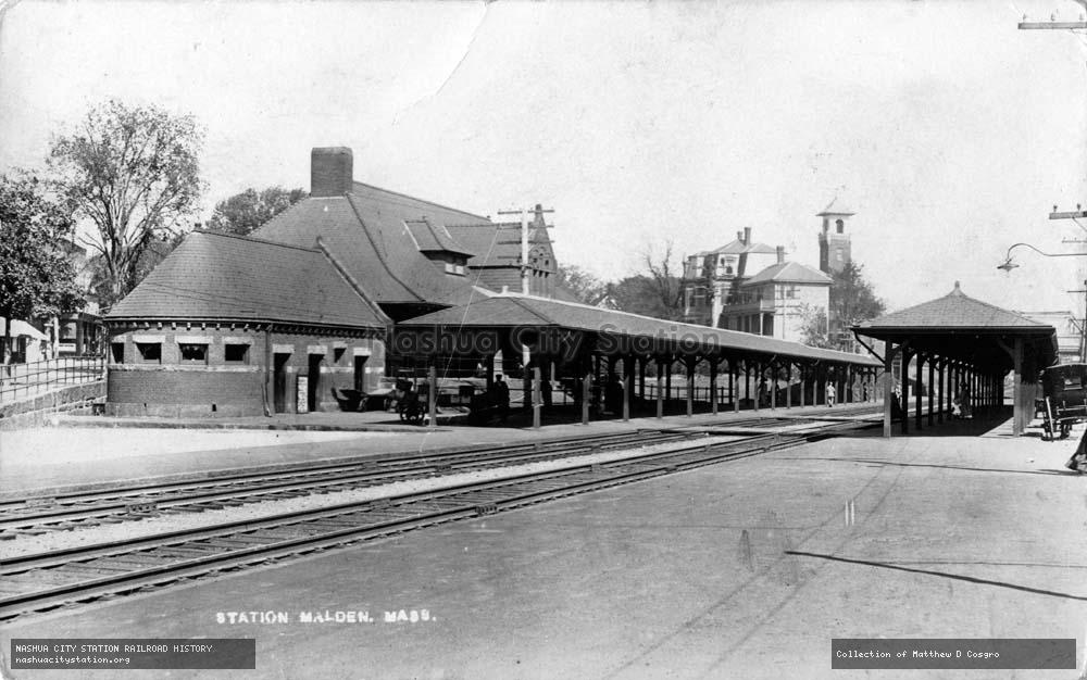 Postcard: Station, Malden, Massachusetts